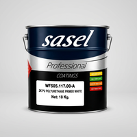 SASEL 2K PU Wood Primer Blanc Mat Revêtement Liquide 18 Kg Peinture Professionnelle en Aérosol pour l'Étanchéité et la Réparation des Surfaces Fabriqué en Turquie
