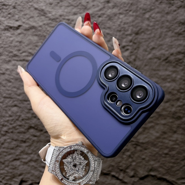 For Samsung S26 Ultra S25 Plus S24FE S23 A16 A36 A17 A56 A26 Matte TPU Magnetic Phone Case Camera Protector Armor Bumper Cover