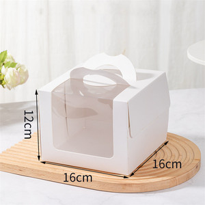 Boîte à gâteau pliable robuste avec fenêtre transparente, laminage mat, emballage biodégradable et écologique pour le transport alimentaire - Product Image 1
