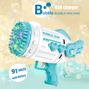 Pistolet à <span class=keywords><strong>bulles</strong></span> électronique 91 trous en plastique ABS, jouet pour <span class=keywords><strong>mariage</strong></span> et fête, <span class=keywords><strong>machine</strong></span> pour unisexe - Product Image 2