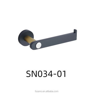 Portasciugamani di carta nero + oro 304 acciaio inossidabile porta-rotolo Hotel da cucina oro nero appendiabiti da bagno a parete - Product Image 2