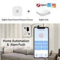 Capteur de mouvement de présence humaine ZigBee Wifi MmWave avec détection de luminosité/distance 5/110/220V Tuya Smart Life Home Automation