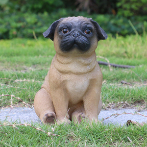 Résine <span class=keywords><strong>miniature</strong></span> bouledogue <span class=keywords><strong>chien</strong></span> carlin figurine, la vie comme décor de jardin en polyrésine animale statue de français # - Product Image 1