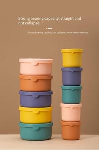Microwavable Multifunction Safe Non Toxic Free Soft Silicone Rainbow Series Bowl Kids <b>Lunch</b> Box <b>Set</b> with Lids Portable - Product Image 3