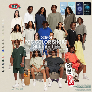 Camiseta Extra Grande de Estilo Vintage Lavada con Ácido Sólido, 100% Algodón Grueso, Manga Corta con Textura de Gofre, Teñida con Hilo, Estilo Urbano Desgastado - Product Image 3