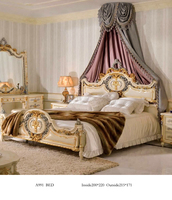 JS Luxuriöses Kingsize-Schlafzimmer-Set im Europäischen Stil, Neuestes Antikes Modisches Grau-Gold-Schlafzimmer-Set