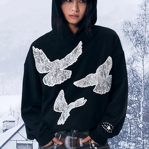 100% Cotton Biểu Tượng Tùy Chỉnh Chất Lượng Cao Màu Đen In Ren Bọt Áo Quá Khổ Hợp Thời Trang Áo Thun Unisex Thể Thao Áo - Product Image 1