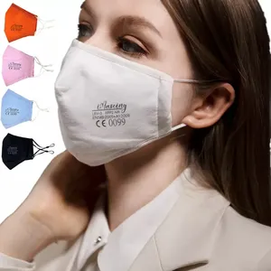 Reusable FFP2 EN149 standard cotton washable breathing nano tech cotton custom print oem face mask