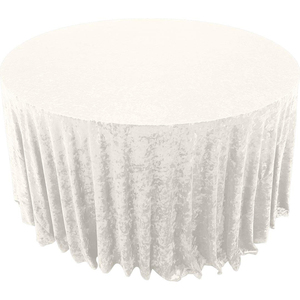 Khăn Trải Bàn Cao Cấp 100% Sợi Nhân Tạo Khăn Trải Bàn Bằng Nhung Trắng Ngà Hình Tròn Tiệc Cưới Sinh Nhật - Product Image 2