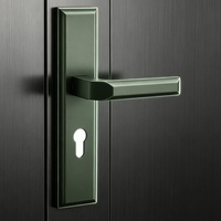 Manija de Puerta de Aleación de Zinc y Aluminio con Acabado Bronce Vintage, Diseño de Mediados de Siglo, para Puertas de Baño y Hoteles - Instalación Empotrada