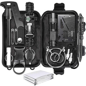 Kit d'outils de survie 13 en 1, équipement d'urgence multifonctionnel compact pour le camping, la randonnée, l'alpinisme, les fournitures de premiers secours - Product Image 1