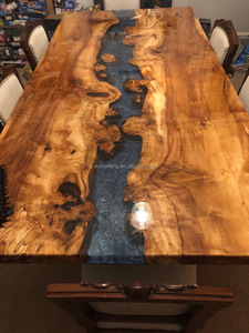 Khác Thường Thiết Kế Cuốn Tiểu Thuyết Rắn Óc Chó Bằng Gỗ Đồ Nội Thất Nhà Nhà Hàng Trong Nhà Sông Nhà Bếp Epoxy Nhựa Bàn Ăn - Product Image 4