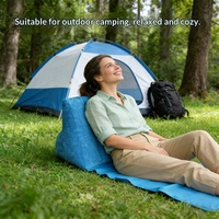 Tapis de plage gonflable, camping en plein air, portable, imperméable, tapis floqué en forme de triangle