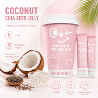 Minuman Jeli Kelapa Biji Chia Serat Rendah Lemak Mendukung Kesehatan Usus Perawatan Pencernaan Camilan Diet OEM Label Pribadi Suplemen Sehat