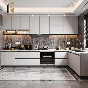 Meubles de cuisine modulaires de luxe Prodeco modernes sur mesure, laqués brillants, avec robinet, évier, charnières et tiroirs <span class=keywords><strong>en</strong></span> résine stratifiée - Product Image 1