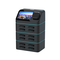 Borne de recharge rapide à 12 emplacements pour location de panneaux publicitaires personnalisés, partage de batteries externes, distributeur automatique, station de charge de téléphones portables, microphone