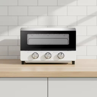 Four à pain miniature 13L 1300W, boîtier en acier inoxydable, four électrique pour pizza et gâteaux avec fonction d'humidification