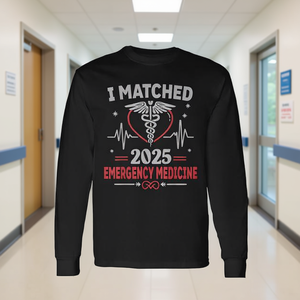 T-shirt à manches longues pour médecin de résidence en médecine d'urgence 2025, idéal pour la promotion - Product Image 3