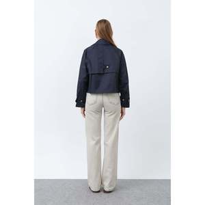 Trench-coat court pour femme de la marque Soul, design moderne et élégant, bleu marine, parfait pour toutes les saisons, disponible en tailles S-L - Product Image 5