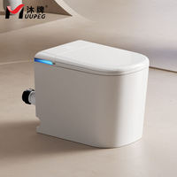 Inodoro inteligente de cerámica de pie con sensor automático 2026, asiento calefactado de alta calidad, doble descarga, control remoto, sifón en P