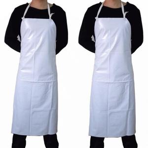 Delantal de PVC blanco con tirantes, 90x120cm, impermeable, resistente al aceite, película suave para cocina y procesamiento de alimentos - Product Image 3