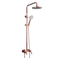 Offres Spéciales Rose Or Thermostatique Robinet Mural Ensemble De Douche pour Appartement Hôtel Salles De Bains Pluie Pulvérisation Motif Juego De Ducha