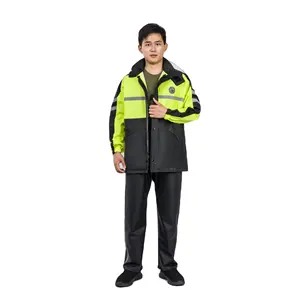 Unisex Yellow PVC Raincoat E Calças De Malha Respirável Rainsuit Ciclismo Raincoat Para Trabalho Ao Ar Livre Pesca Ternos Impermeáveis