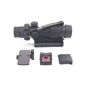 Bravo quang học màu Đỏ chiếu sáng kính khắc kẻ ô thực sợi 4x32 Màu Đỏ sợi quang săn lăng kính phạm vi kết hợp với <span class=keywords><strong>Red</strong></span> <span class=keywords><strong>Dot</strong></span> Sight - Product Image 2