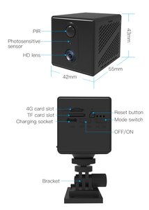 Nueva Cámara de Seguridad <span class=keywords><strong>Mini</strong></span> para el Hogar, 2.4G <span class=keywords><strong>5G</strong></span> <span class=keywords><strong>WIFI</strong></span> 4G, Tarjeta SIM, Red Inalámbrica, Sensor CMOS con Batería, Tarjeta de Memoria 130 - Product Image 3