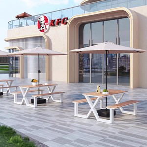 <span class=keywords><strong>Tavolo</strong></span> e Sedie <span class=keywords><strong>da</strong></span> <span class=keywords><strong>Esterno</strong></span> Moderni e Resistenti in Ferro e Legno, Design <span class=keywords><strong>Quadrato</strong></span> Combinato per Cortile - Product Image 2