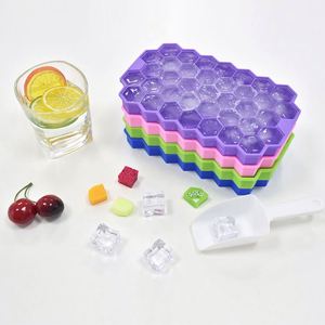 Stackable Food Grade Silicone Honeycomb Cube Tray <b>Ice</b> <b>Maker</b> Function Eco Friendly Easy Release 37 Cavity - Product Image 6