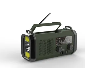 Batería de polímero de 2022 mah, Radio Am Fm portátil de emergencia con lámpara de lectura, manivela de mano, nuevo modelo de 10000