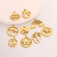Mignon acier inoxydable dauphin hippocampe crabe queue de poisson breloques étanche animaux pendentifs collier à faire soi-même Bracelet résultats de bijoux
