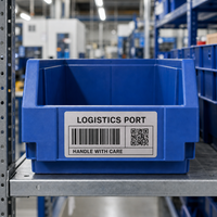 Étiquette autocollante personnalisée en PET argent mat, autocollant d'emballage industriel imperméable pour cartons d'expédition