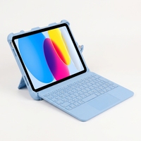 Étui clavier pour tablette 10,9 pouces avec connexion sans fil Type-C, iPad 10e/11e génération, pavé tactile multipoint, rétroéclairage, support pour stylet, ultra