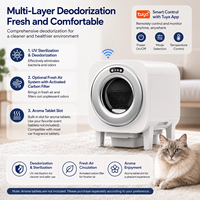 Bac à litière automatique intelligent de qualité supérieure, grande capacité 70L, avec caméra vidéo et moniteur via application, désodorisation UV, toilette sécurisée pour chat