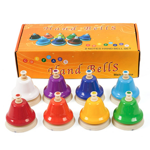 8-Note campana a mano giocattolo musicale per bambini Set di strumenti a percussione arcobaleno campana a 8 toni sonaglio rotante principiante giocattolo educativo regalo - Product Image 4