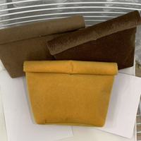 Pochette de maquillage pour femme en fausse crinière de cheval durable, grande capacité, sac enroulable avec logo personnalisé, trousse de toilette