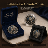Pièce de monnaie de défi personnalisée en relief 3D Gardiens Mythiques, Grifone et Dragon fantastiques, médaillon commémoratif en métal pour cadeau