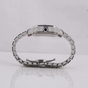 Montre de luxe HipHop en argent sterling avec diamants Moissanite VVS1, cadeau de fiançailles, fabrication indienne, vente en gros directe usine - Product Image 5