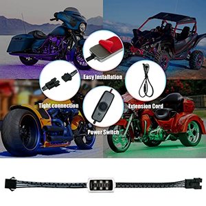 Xe Máy RGB LED ánh sáng Kit thông minh Led âm nhạc <span class=keywords><strong>Sync</strong></span> Color Changing Lights app điều khiển từ xa 12V thông minh phanh đèn - Product Image 6