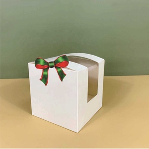Boîte à gâteau carrée Mafen, boîte en papier blanc, emballage alimentaire carré - Product Image 3
