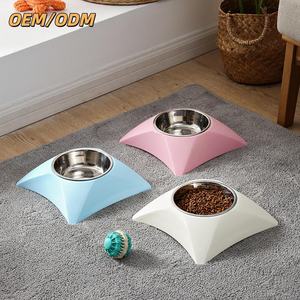 Elevado Cat <span class=keywords><strong>Dog</strong></span> <span class=keywords><strong>Bowl</strong></span> Arredondado Inclinado Design Aço Inoxidável Sólido Eco-friendly Proteção Cervical Destacável Bacia De Alimentação - Product Image 1