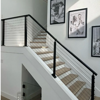 EKOO METAL Prix usine Acier inoxydable 36"/42" Garde-corps tubulaire à câbles pour terrasse, escalier et balcon, intérieur ou extérieur