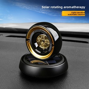 Adorno de Aromaterapia Giratorio Automático de Metal con Energía Solar, Accesorio de Lujo para Asiento de Coche, Fragancia Decorativa para Hombres; Alta Gama - Product Image 2
