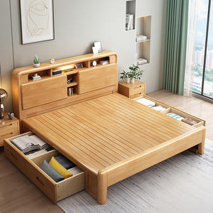 Modern King-Size Wooden Bed Frame Storage Home Bedroom Furniture Set Stylish Hotel Furniture Muebles <strong>De</strong> Dormitorio Muebles Para - Product Image 4