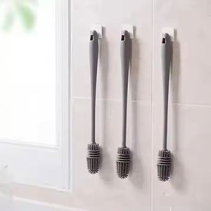 Brosse de nettoyage en silicone à long manche pour bouteilles à col étroit, verres à vin, verres et tasses - Product Image 1