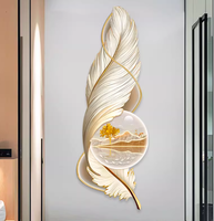 Art mural moderne de luxe en acrylique avec éclairage LED et base en papier