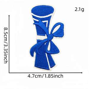 Nouvelle écusson brodé thermocollant sur le thème de la remise des diplômes 2026, forme étoile/lettre, pour badge de toque de licence - Product Image 5