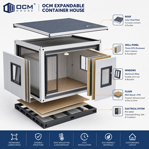 <span class=keywords><strong>Maison</strong></span> conteneur extensible robuste OCM 20 pieds, résistante au vent, préfabriquée pour les îles des Caraïbes, modulaire, portable, prête aux ouragans - Product Image 6